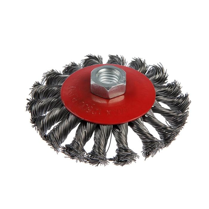 Щетка металлическая для УШМ ЛОМ, крученая проволока, Щетка металлическая для УШМ ЛОМ, крученая проволока, "тарелка", М14, 100 мм