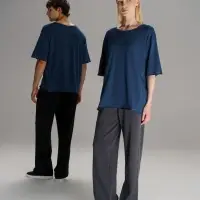 Футболка оверсайз унисекс Vozduh, темно-синяя, размер M/L Футболка оверсайз унисекс Vozduh, темно-синяя, размер M/L