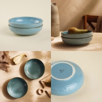 Набор тарелок глубоких фарфоровых SL Home &laquo;Аззура&raquo;, 18,5&times;5 см, цвет бирюзовый