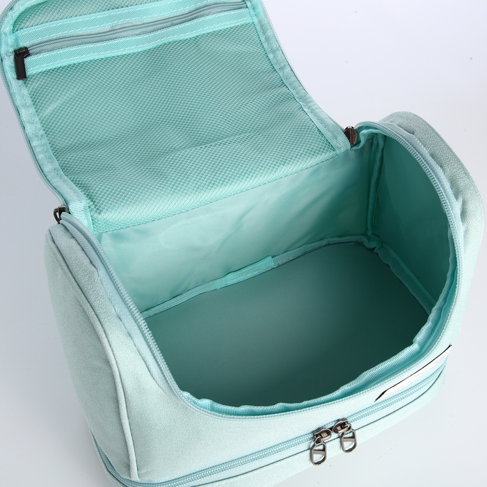 Косметичка на молниях, цвет мятный