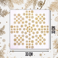 Салфетки бумажные &laquo;Золотые снежинки&raquo;, 33х33 см, набор 20 шт.