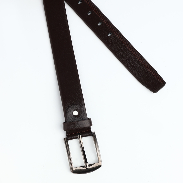Ремень мужской &laquo;Великан&raquo;, ширина 3,5 см, винт, пряжка металл, цвет коричневый