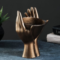 Кашпо - органайзер "Мечты в руках" бронза, 13х20,5х13,5см Кашпо - органайзер "Мечты в руках" бронза, 13х20,5х13,5см