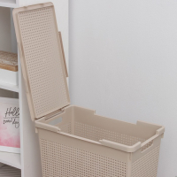 Корзина бельевая с крышкой &laquo;Лофт&raquo;, 50 л, цвет латте