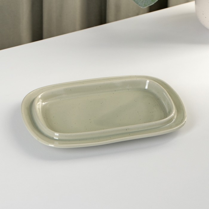 Маслёнка керамическая &laquo;Домик в деревне&raquo; 18,5&times;12,5&times;5,5 см