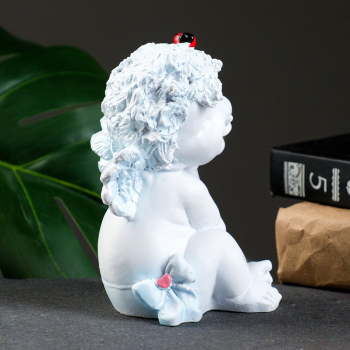 Фигура Фигура "Ангелочек с божьей коровкой" белый 8,5х10х14см