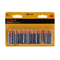 Батарейка алкалиновая Kodak XtraLife, AA, LR6-10BL, 1.5В, спайка, 10 шт. Батарейка алкалиновая Kodak XtraLife, AA, LR6-10BL, 1.5В, спайка, 10 шт.