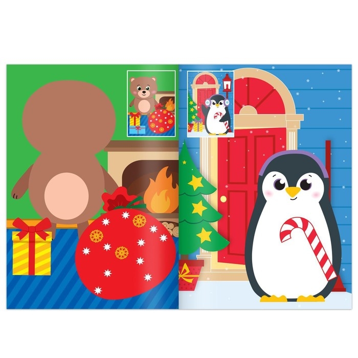 Новогодние аппликации наклейками &laquo;Оленёнок&raquo;