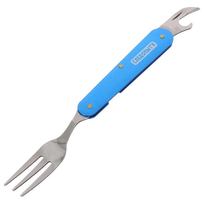 Набор столовых приборов туристический «СЛЕДОПЫТ», ложка, вилка, нож, в чехле Набор столовых приборов туристический «СЛЕДОПЫТ», ложка, вилка, нож, в чехле