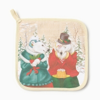 Новый год. Набор кухонный &laquo;Зимнее волшебство&raquo; варежка-прих.20х28см, прихватка 19х19,100% хл,ватин 250г/м2