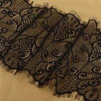 Кружево реснички, 190 мм × 3 ± 0,5 м, цвет чёрный Кружево реснички, 190 мм × 3 ± 0,5 м, цвет чёрный