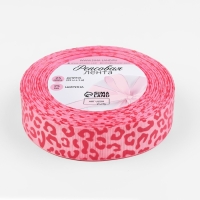 Лента репсовая &laquo;Леопард&raquo;, 25 мм, 23 &plusmn; 1 м, цвет розовый