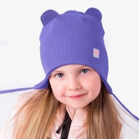 Шапка трикотажная для девочки, цвет сиреневый/сердечко, размер 50-54 Шапка трикотажная для девочки, цвет сиреневый/сердечко, размер 50-54
