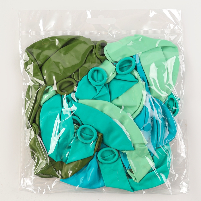 Шар латексный 12" &laquo;Бирюза&raquo;, набор 25 шт., цвета МИКС