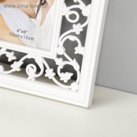 Фоторамка пластик на 3 фото 10х15 см "Мелкий вьюнок" белая 23,5х45,5 см Фоторамка пластик на 3 фото 10х15 см "Мелкий вьюнок" белая 23,5х45,5 см