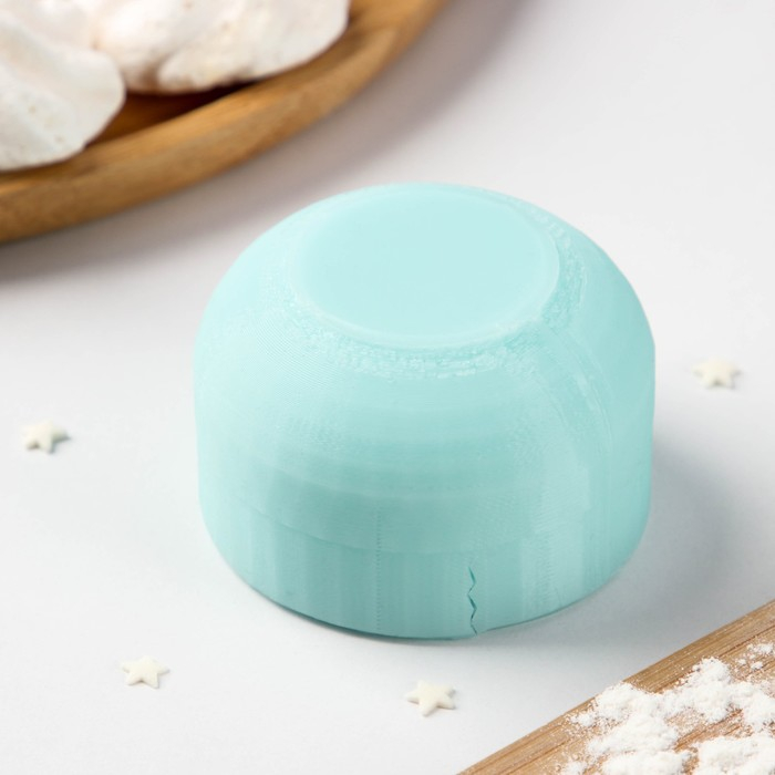 Силиконовый молд Цветок &laquo;Пион&raquo;, d=6 см высота 3,2 см, цвет бирюзовый