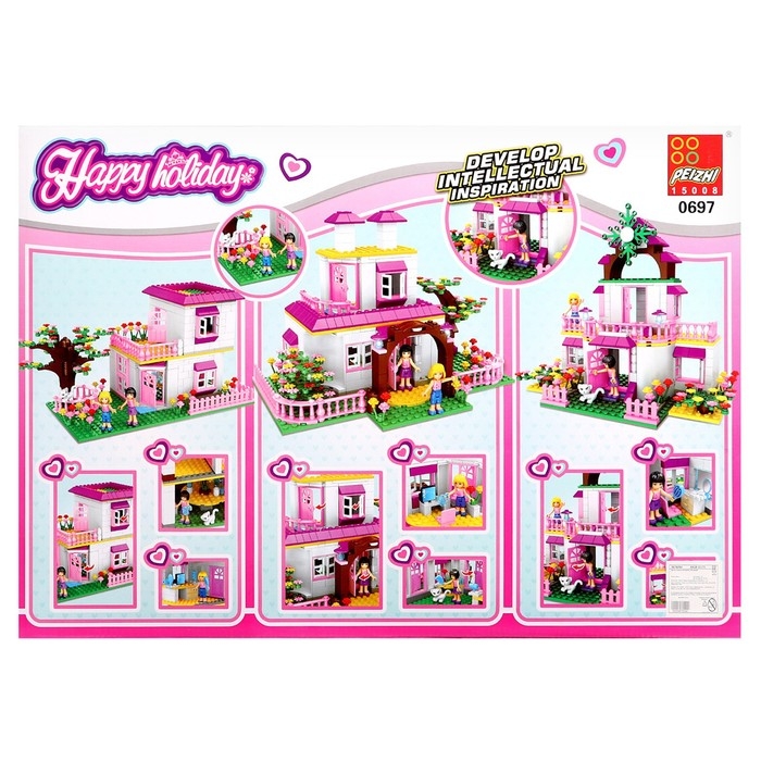 Конструктор Девочки &laquo;Дома у подружки&raquo;, 3 в 1, 496 деталей