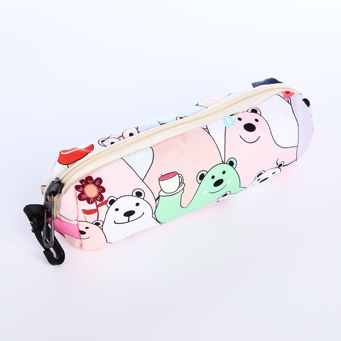 Рюкзак школьный из текстиля на молнии, 3 кармана, пенал, цвет розовый