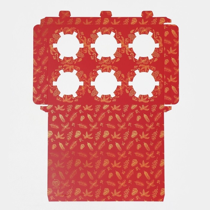 Коробка для капкейка &laquo;Золото&raquo;, 23 х 16 х 11.5 см, Новый год