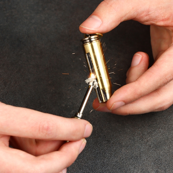 Вечная спичка Вечная спичка "Патрон" туристическая, с кольцом, 8 см