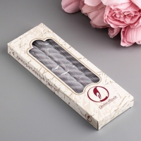 Набор свечей витых, 2,3х 24,5 см, 5 ч, 50 г, 4 штуки, серый