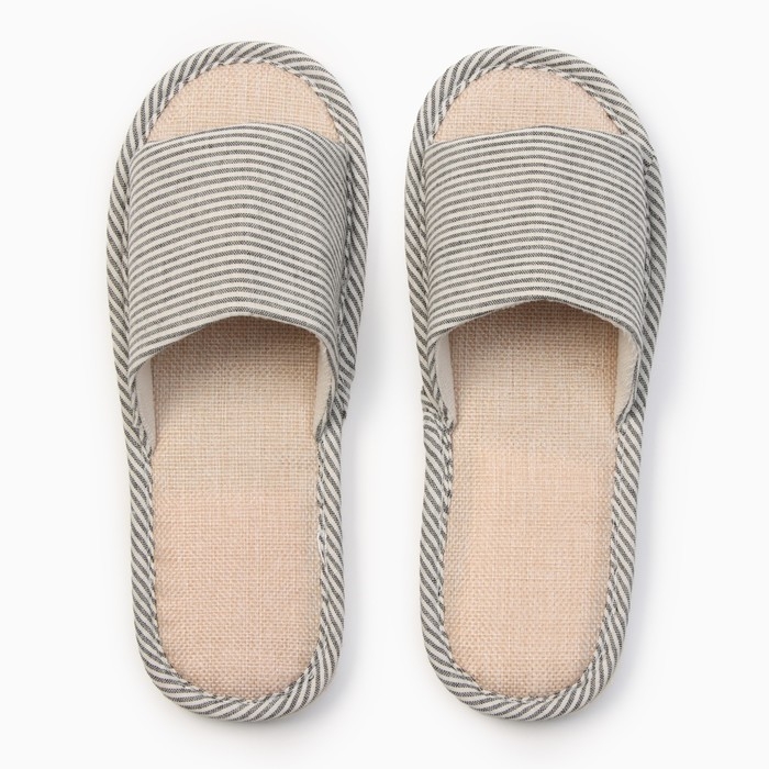 Тапочки женские с открытым носом, размер 40-41, цвет серый Тапочки женские с открытым носом, размер 40-41, цвет серый