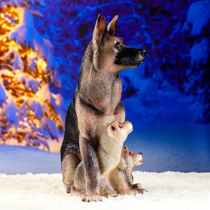 Садовая фигура Садовая фигура "Овчарка с щенками большая" 45х37х71см