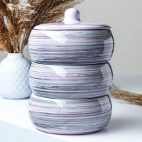 Набор для холодца "Русский" 3х0,9л / 16,5х23см, лаванда Набор для холодца "Русский" 3х0,9л / 16,5х23см, лаванда