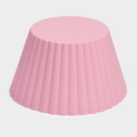 Форма для выпечки Доляна &laquo;Круг. Риб&raquo;, силикон, 10,5&times;6 см, цвет розовый