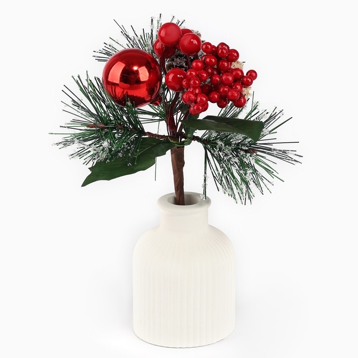 Новогодний декор, веточка Новогодний декор, веточка "Зимние настроение" 17х13х10 см