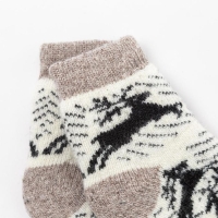 Носки детские шерстяные &laquo;Олени&raquo;, цвет белый, размер 22