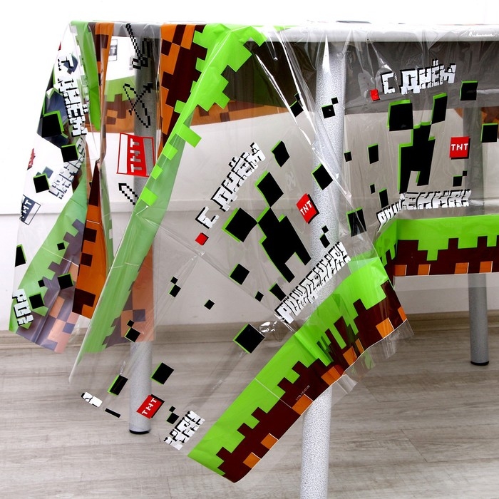 Скатерть одноразовая &laquo;Пиксели&raquo;, 130 &times; 200 см