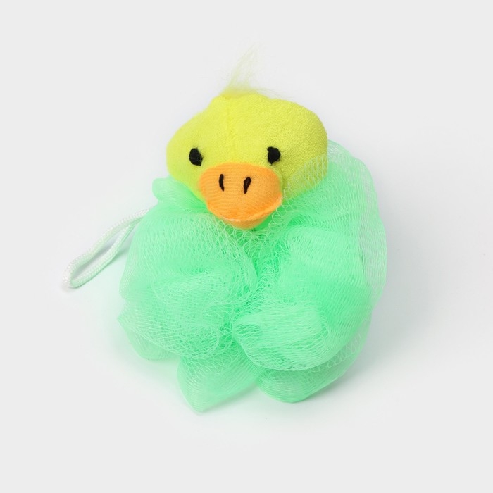 Мочалка детская с мягкой игрушкой Доляна &laquo;Зверята&raquo;, 20 гр, игрушка и цвет МИКС