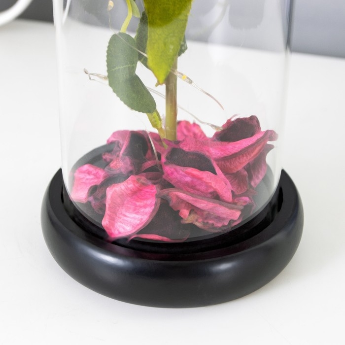 Ночник колба Ночник колба "Розовая роза" LED 3AAA 8х8х17 см RISALUX