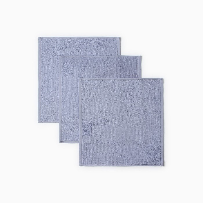 Набор махровых полотенец  Экономь и Я "Blue" 30х30 см - 3 шт, 100% хл, 340 г/м2