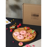 Подарочный набор деревянной посуды Adelica, поднос с 3 соусниками, 30&times;28&times;1,8 см, в подарочной коробке, берёза