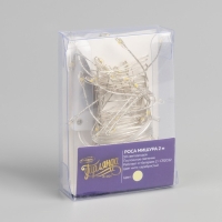 Гирлянда «Мишура» 2 м роса, IP20, серебристая нить, 50 LED, батарейки CR2032х2 (в комплекте), свечение тёплое белое Гирлянда «Мишура» 2 м роса, IP20, серебристая нить, 50 LED, батарейки CR2032х2 (в комплекте), свечение тёплое белое