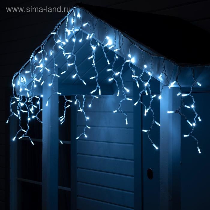 Гирлянда Гирлянда "Бахрома" 3 х 0.6 м , IP65, УМС, белая нить каучук, 108 LED, свечение белое, 220 В