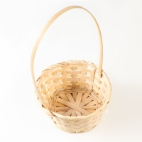Корзина плетеная бамбук, D19хH9/32 см, натуральный Корзина плетеная бамбук, D19хH9/32 см, натуральный