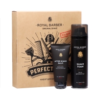 Подарочный набор косметики мужской Royal Barber: пена для бритья, 200 мл + бальзам после бритья, 100 мл Подарочный набор косметики мужской Royal Barber: пена для бритья, 200 мл + бальзам после бритья, 100 мл