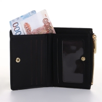 Кошелёк женский на кнопке, цвет чёрный Кошелёк женский на кнопке, цвет чёрный