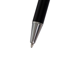 Ручка шариковая, автоматическая, 0.5 мм, круглая, чёрная с серебристыми вставками, металлический корпус, стержень синий Ручка шариковая, автоматическая, 0.5 мм, круглая, чёрная с серебристыми вставками, металлический корпус, стержень синий