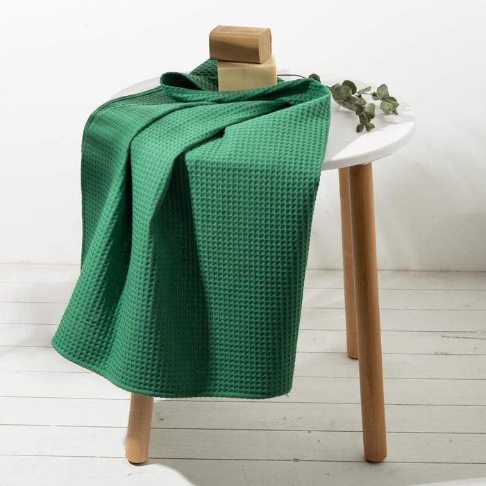 Полотенце вафельное «Этель» 70х140 см, цвет зелёный, плотность 240 г/м2 Полотенце вафельное «Этель» 70х140 см, цвет зелёный, плотность 240 г/м2