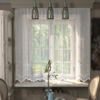 Тюль на кухню без шторной ленты, 210х165 см, цвет белый, 100% полиэстер Тюль на кухню без шторной ленты, 210х165 см, цвет белый, 100% полиэстер