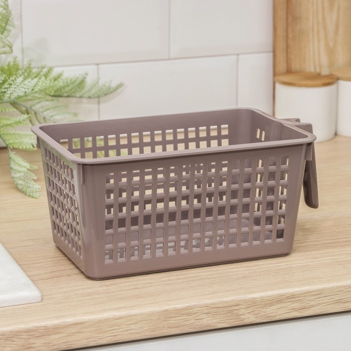 Корзина для хранения с ручкой, 28&times;16&times;12 см, МИКС