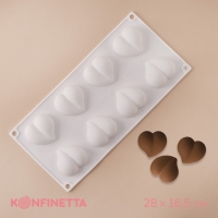 Форма для муссовых десертов и выпечки &laquo;Рандеву&raquo;, 30&times;14,4&times;2 см, 8 ячеек (4,9&times;4,4 см), цвет белый