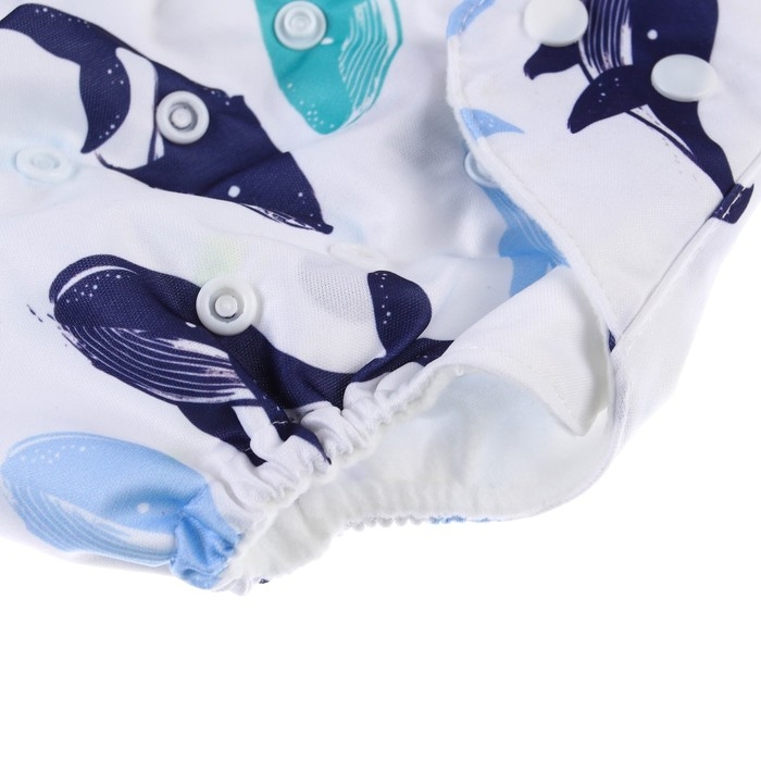 Трусики-подгузник, многоразовый, с 3-х слойным вкладышем «Киты», Крошка Я Трусики-подгузник, многоразовый, с 3-х слойным вкладышем «Киты», Крошка Я