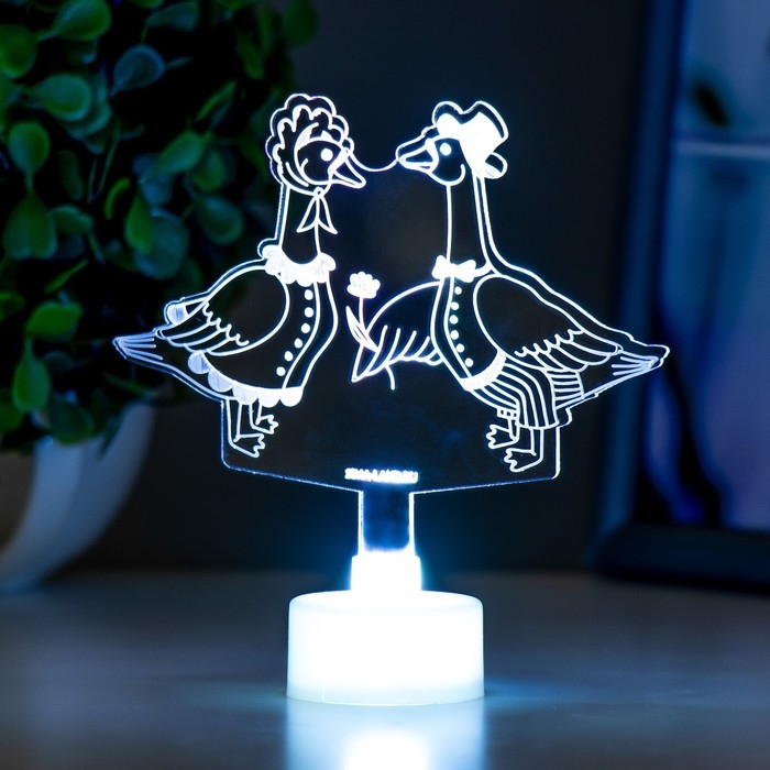 Светильник "Гуси" LED RGB 6 цветов от батареек LR1130, 3шт 11х9,5 см RISALUX