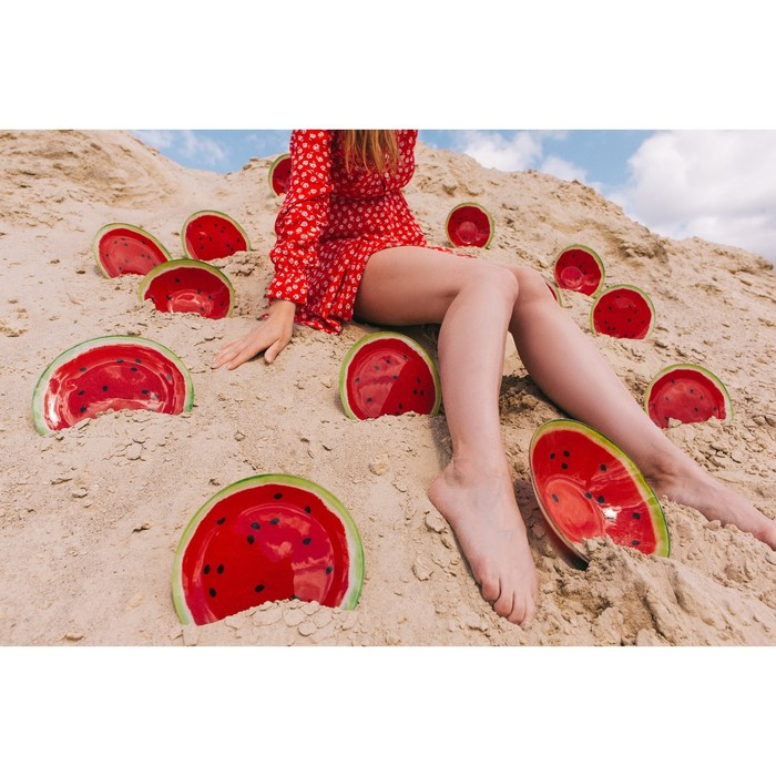 Салатник стеклянный Доляна «Сладкий арбуз», 920 мл, 22×5 см Салатник стеклянный Доляна «Сладкий арбуз», 920 мл, 22×5 см