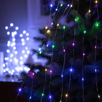 Гирлянда &laquo;Конский хвост&raquo; 8 нитей по 2 м, IP20, серебристая нить, 160 LED, свечение мульти, USB